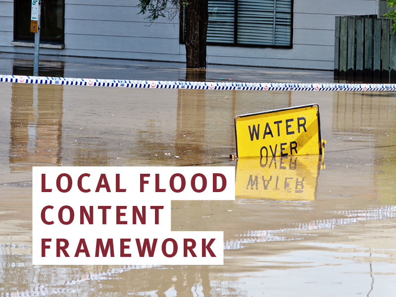 Flood with wording Local Flood Content Framework