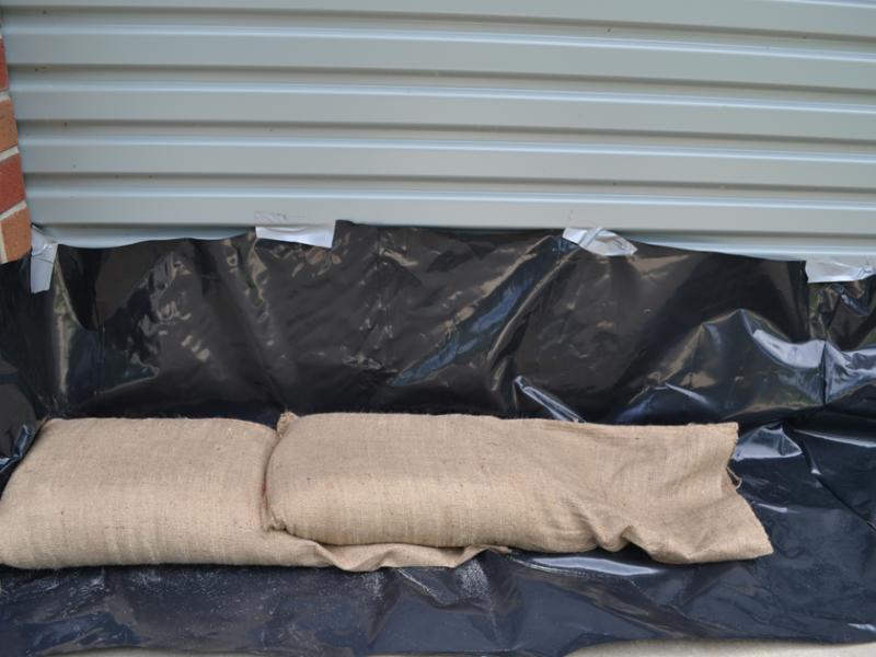 Laying sandbags