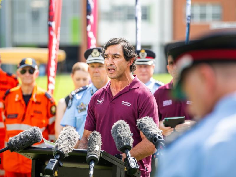 Get Ready Week - Johnathan Thurston speaking at media conference during Get Ready Week